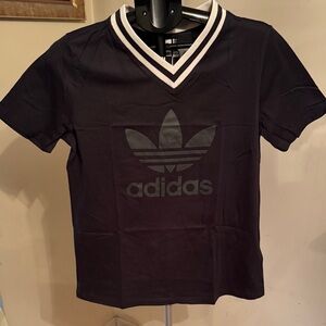 Adidas Adibreak V-Neck Tee in Black
